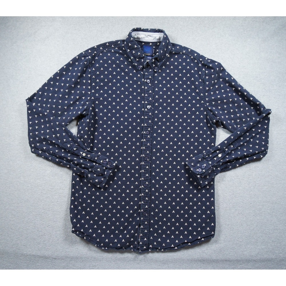 Scotch & Soda Shirt Mens Medium Button Up Long Sleeve Regular Fit AMS Blauw